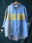 Women's Long Sleeve Shirt Spring/Fall Color1 Plain Split Joint Lotus Leaf Collar Daily Going Out Casual Top