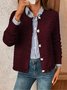 Simple Crew Neck Plain Cardigan
