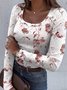Casual U-Neck Regular Fit Cotton T-Shirt