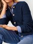 Simple Crew Neck Plain Cardigan