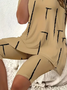 Women's Printing Abstract Daily Going Out Two-Piece Set Khaki Casual Summer Top With Pants Matching Set
