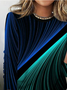 Women's Long Sleeve T-shirt Spring/Fall Black Abstract Printing Jersey Crew Neck Daily Going Out Casual Top