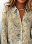 Women's Ethnic Pattern Shirt Retro Elegant Spring And Autumn Style Daily Casual Tops