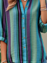 Women's Simple Striped Pattern Shirt Retro Elegant Spring And Autumn Style Daily Casual Top