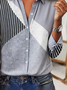Women's Striped Pattern Shirt Retro Elegant Spring And Autumn Style Daily Casual Top