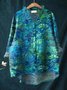 Women's Long Sleeve Shirt Spring/Fall Color1 Plain Split Joint Lotus Leaf Collar Daily Going Out Casual Top