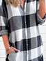 Women's Simple Plaid Pattern Shirt Retro Elegant Spring And Autumn Style Daily Casual Top