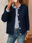 Simple Crew Neck Plain Cardigan