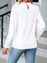 Women's Long Sleeve T-shirt Spring/Fall Pink Plain Split Joint Cotton Crew Neck Balloon Sleeve Daily Going Out Vintage Top