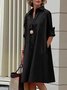 Women's Simple Pattern Shirtdress Elegant Printed Midi Dress