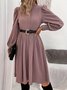 Plain Casual Dress With No
