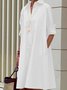 Women's Simple Pattern Shirtdress Elegant Printed Midi Dress