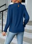 Women's Long Sleeve T-shirt Spring/Fall Pink Plain Split Joint Cotton Crew Neck Balloon Sleeve Daily Going Out Vintage Top
