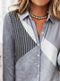 Women's Striped Pattern Shirt Retro Elegant Spring And Autumn Style Daily Casual Top