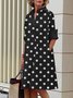Women's Simple Pattern Shirtdress Elegant Printed Midi Dress