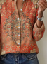 Women's Ethnic Pattern Shirt Retro Elegant Spring And Autumn Style Daily Casual Tops