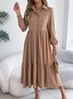 Cotton Casual Plain Regular Fit Dress With No