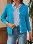 Simple Crew Neck Plain Cardigan