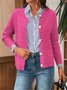 Simple Crew Neck Plain Cardigan