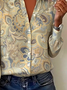 Women's Ethnic Pattern Shirt Retro Elegant Spring And Autumn Style Daily Casual Tops