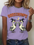 Women's Funny Goose Bumps Halloween，Retro Goose T-Shirt