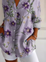 Women's Alzheimer's Floral Print Casual Long Sleeve Shirt
