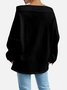 Women's Solid Color Sweatshirt Fashionable Everyday Street Off-Shoulder Drawstring Top