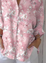 Women's Breast Awareness Floral Print Casual Shirt