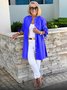 Women's Shirt Jacket Single-Breasted Temperament Commuting Solid Color Long-Sleeved Cotton Cardigan