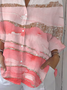 Women's Breast Awareness Abstract Print Casual Shirt