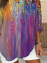 Women's Long Sleeve Blouse Spring/Fall As Picture Floral Printing Cotton-Blend V Neck Daily Going Out Casual Top
