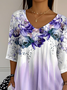 Women's Alzheimer's Floral Print Casual T-Shirt