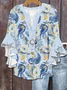 Women's Stylish Temperament V-Neck Multi-Layer Lace Shirt