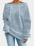 Women's Sweatshirt Striped Pattern Fashionable Everyday Street Off-Shoulder Drawstring Top