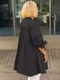 Women's Shirt Jacket Single-Breasted Temperament Commuting Solid Color Long-Sleeved Cotton Cardigan