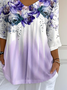 Women's Alzheimer's Floral Print Casual T-Shirt