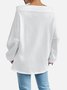 Women's Solid Color Sweatshirt Fashionable Everyday Street Off-Shoulder Drawstring Top