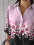 Women's Breast Awareness Floral Print Casual Shirt