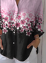 Women's Breast Awareness Floral Print Casual Shirt