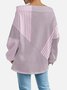 Women's Sweatshirt Stripe Pattern Fashionable Everyday Off-Shoulder Drawstring Top