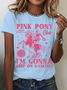 Women's Pony And Heels Lover Pink Girls Clubs Disco T-Shirt