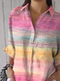 Women's Breast Awareness Abstract Print Casual Shirt