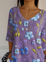 Women's Alzheimer's Floral Print Casual T-Shirt