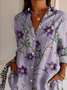 Women's Alzheimer's Floral Print Casual Long Sleeve Shirt