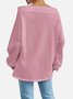 Women's Solid Color Sweatshirt Fashionable Everyday Street Off-Shoulder Drawstring Top