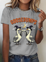 Women's Funny Goose Bumps Halloween，Retro Goose T-Shirt