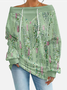 Women's Hoodie With Gradient Pattern Fashionable And Everyday Off-The-Shoulder Drawstring Top
