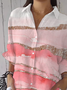 Women's Breast Awareness Abstract Print Casual Shirt
