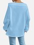 Women's Solid Color Sweatshirt Fashionable Everyday Street Off-Shoulder Drawstring Top