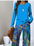Loose Casual Psychedelic Art Square Neck Two-Piece Set